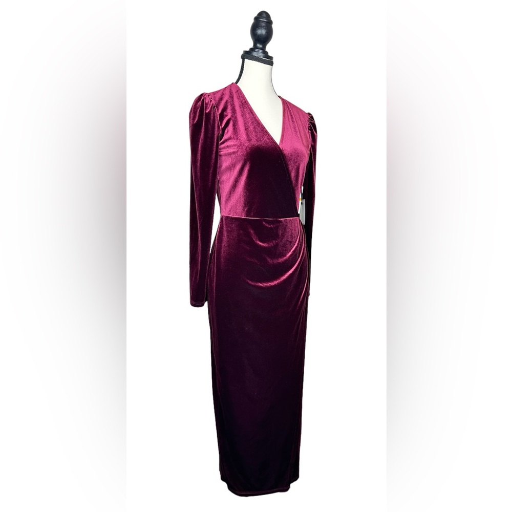 New 1.State burgundy velvet dress size small